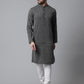 Even Apparels Black Pure Cotton Kurta With Band Collar | Swadesiicart