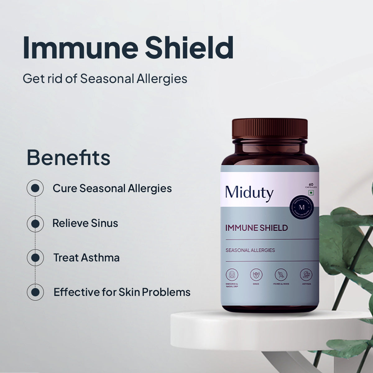 Miduty by Palak Notes Immune Shield Seasonal Allergies Capsules - Swadesiicart