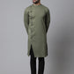 Even Apparels Green Sherwani Kurta With Asymetrical Cut | Swadesiicart