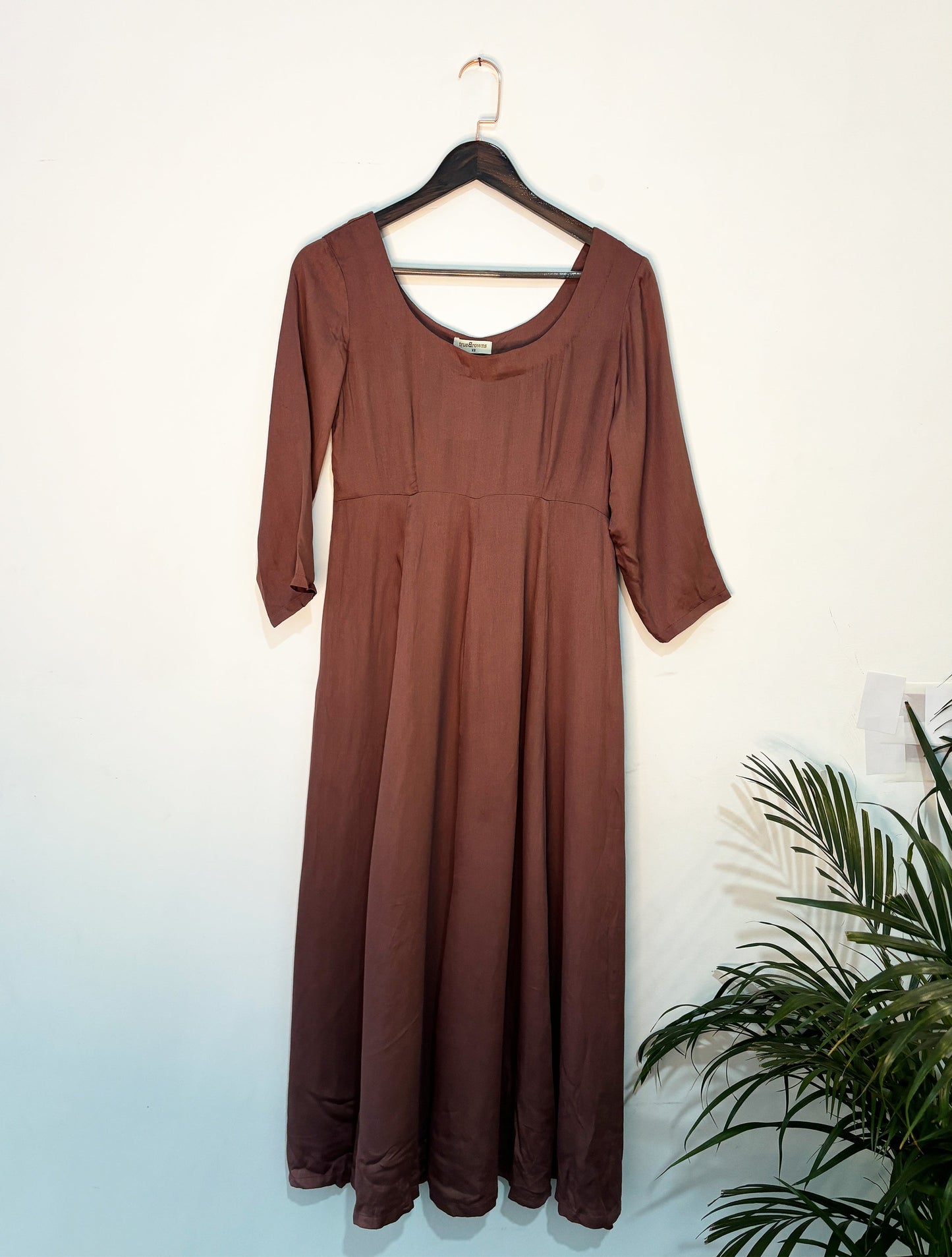 trueBrowns Brown Straight Kurta Set | Swadesiicart