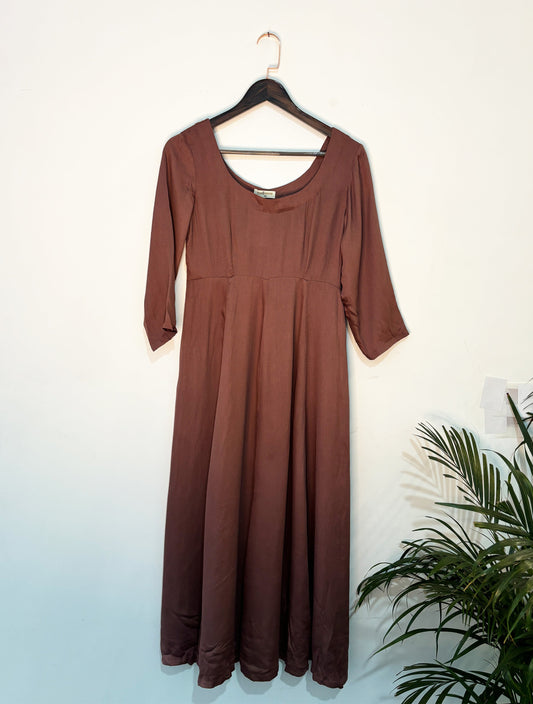 trueBrowns Brown Straight Kurta Set | Swadesiicart