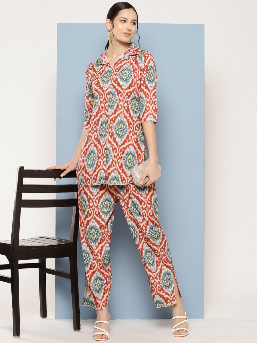 Ahalyaa Printed Ethnic Co-Ords - Swadesiicart