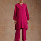 trueBrowns Pink Modal Satin Relax Co-ord Set - Swadesiicart