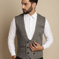 Even Apparels Men's Grey Woolen Double Breast Waistcoat | Swadesiicart