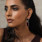 trueBrowns Silver tone Red Stone Drop Earrings - Swadesiicart