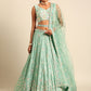 House of Panchhi Sea Green Georgette heavy Sequinse embroidery Lehenga choli & Dupatta | Swadesiicart
