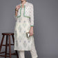 Ahalyaa Floral Printed Regular Pure Cotton Kurta with Trousers & Jacket | Swadesiicart