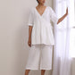 trueBrowns White Slub Texture Short Angrakha Co-Ord Set - Swadesiicart