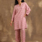 trueBrowns Light Mauve Zig-Zag Printed Silk Co-Ord Set - Swadesiicart