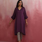 trueBrowns Purple Modal Kimono Kurta Set | Swadesiicart