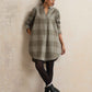 trueBrowns Green Check Pleated Winter Top | Swadesiicart