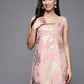 Ahalyaa Square Neck Printed Crepe Tunic With Lace Inserts | Swadesiicart