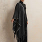 trueBrowns Black Tassel Woollen Stole | Swadesiicart