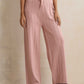 trueBrowns Pink Woollen Flared Pants | Swadesiicart