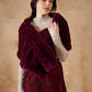 InWeave Women's Burgundy Long Faux Fur Cape - Swadesiicart