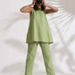 trueBrowns Green Slub Co-ord Set - Swadesiicart