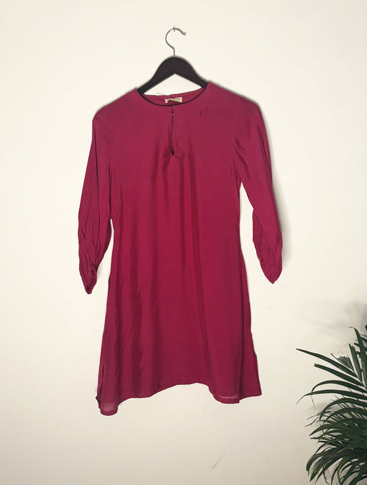 trueBrowns Pink Solid Muslin Top | Swadesiicart