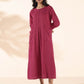 trueBrowns Carrot Cotton Dobby Pocket Dress | Swadesiicart