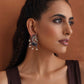 trueBrowns Silver Tone Pearl Drop Earrings | Swadesiicart