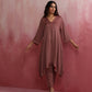 trueBrowns Brown Modal High low Kurta Set | Swadesiicart
