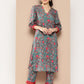 Ahalyaa Women Floral Printed Regular Gotta Patti Kurta with Trousers | Swadesiicart