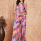 InWeave Women's Pink Square Multi Badhani Palazzo Saree - Swadesiicart