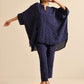 trueBrowns Blue Bandhani Silk Printed Boxy Fit Co-Ord Set - Swadesiicart