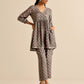trueBrowns Grey Floral Silk Printed Co-Ord Set - Swadesiicart