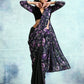 trueBrowns Black Printed Velvet Ready to Wear Saree | Swadesiicart