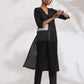 trueBrowns Black Cotton Schiffli Kurta Set | Swadesiicart