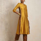 trueBrowns Gold Silk Kurta Set | Swadesiicart