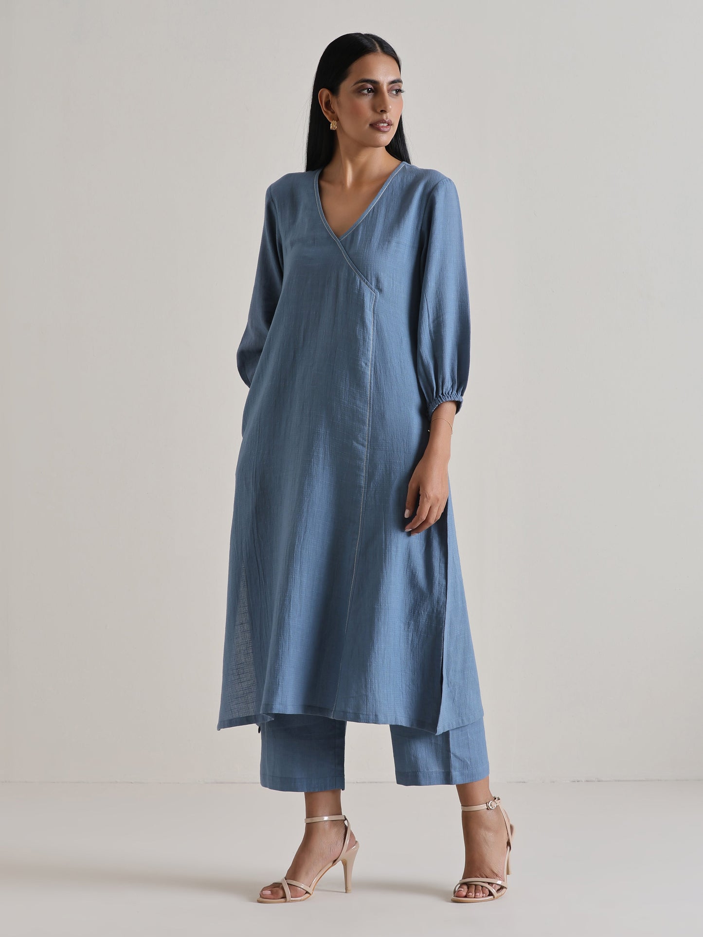 trueBrowns Light Blue Kurta Pant Set | Swadesiicart