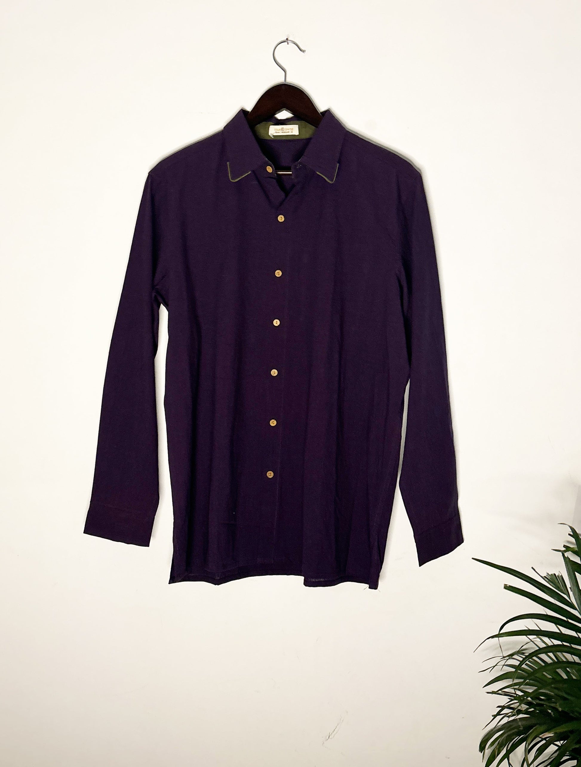 trueBrowns Purple Slub Men's Shirt | Swadesiicart