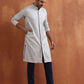 trueBrowns Men's Grey Chanderi Front Open Kurta | Swadesiicart