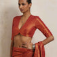 trueBrowns Maroon Gold Metallic Blouse | Swadesiicart