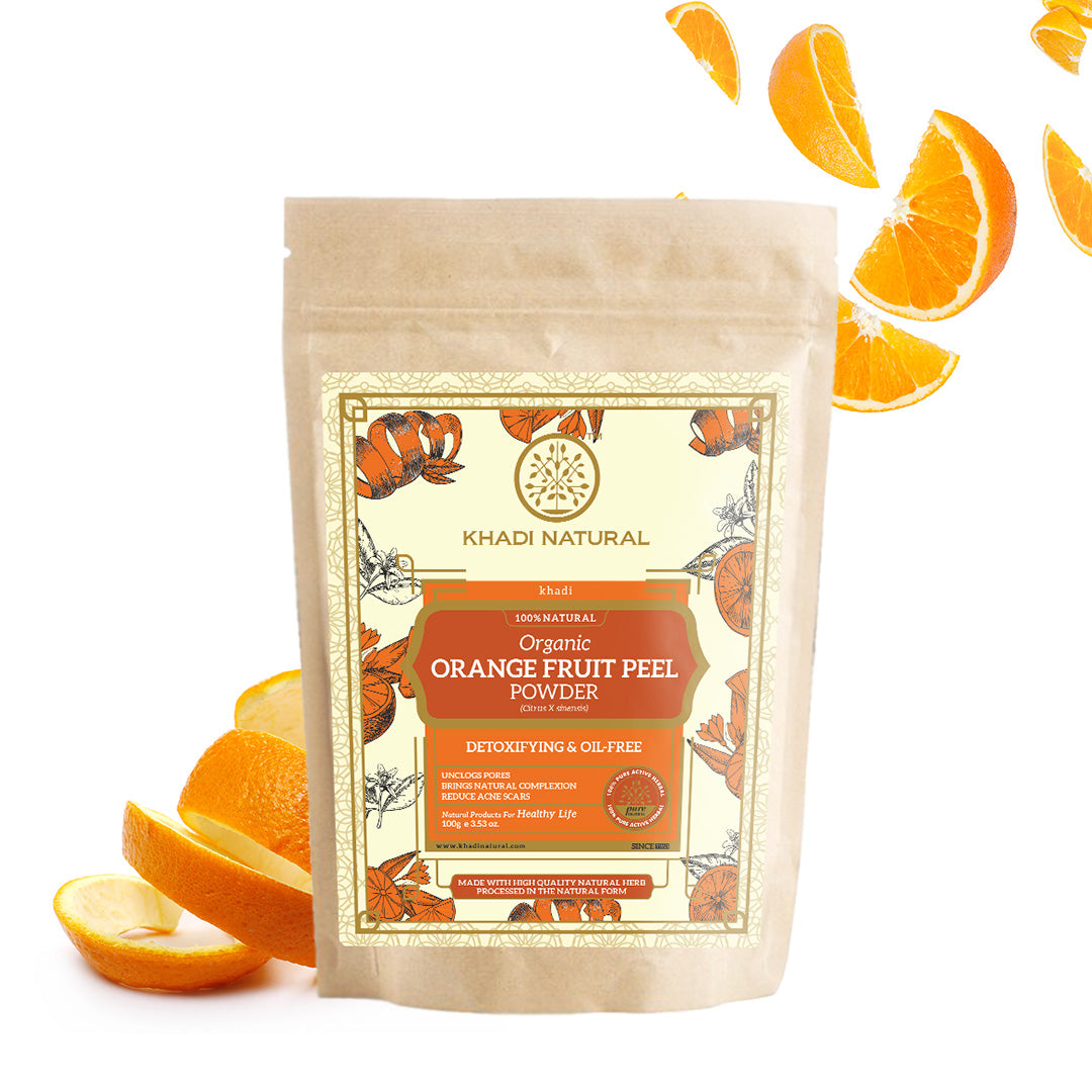 Khadi Natural Organic Orange Peel Powder For Hair Care - 100% Natural - 100gm