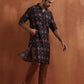 trueBrowns Men's Black Printed Kurta | Swadesiicart