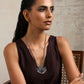 trueBrowns Silver Tone Blue Stone Pendant Chain | Swadesiicart