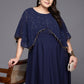 Ahalyaa Plus Size Round neck Maxi Ethnic Dress | Swadesiicart