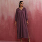 trueBrowns Light Purple Cotton Dobby Dress | Swadesiicart