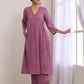 trueBrowns Onion Pink Dobby Angrakha Pant Set | Swadesiicart