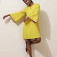 trueBrowns Lime Cotton Linen Dress | Swadesiicart