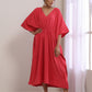 trueBrowns Bright Pink Dobby Kaftan Dress | Swadesiicart