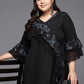 Ahalyaa Floral Bell Sleeves Kurta | Swadesiicart