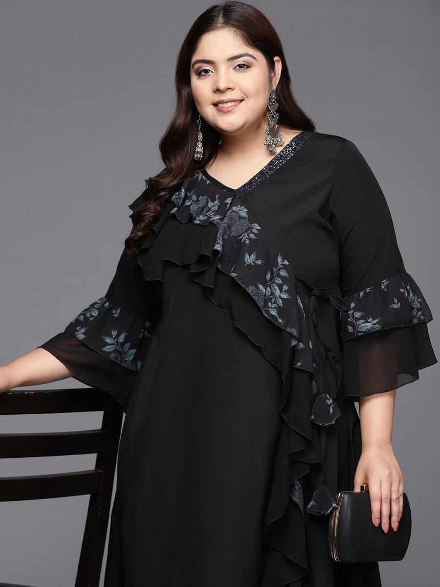 Ahalyaa Floral Bell Sleeves Kurta | Swadesiicart