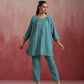 trueBrowns Light Blue Cotton Dobby Co-ord set - Swadesiicart