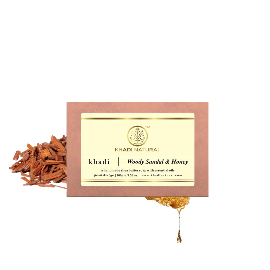 Khadi Natural Woody Sandal & Honey Soap Combo Pack Of 8 – 100gm Each