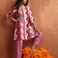 trueBrowns Pink Geometric Print Kurta Co-ord Set - Swadesiicart