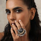 trueBrowns Silver Gold Tone Stone Ring | Swadesiicart
