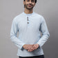Even Apparels Blue Pure Cotton Kurta With Band Collar | Swadesiicart